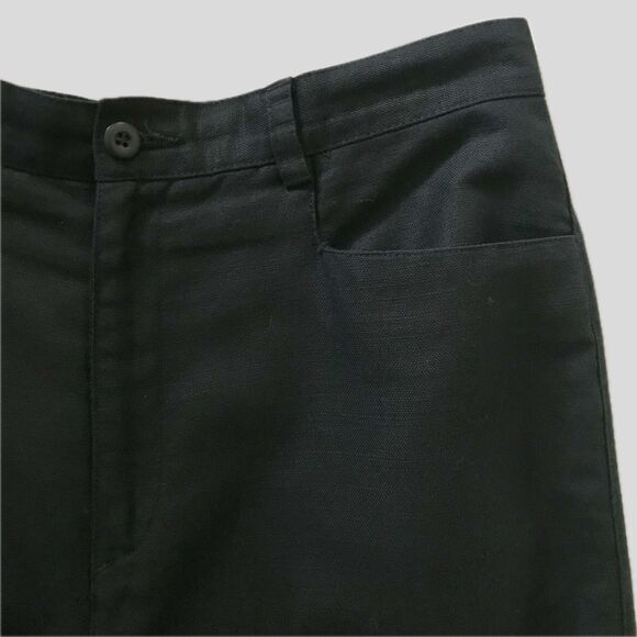 Vintage Liz Claiborne Black Linen Cotton Mid Rise Classic Pleated Trousers - M - Picture 4 of 8